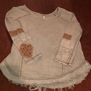 Free People olive green top